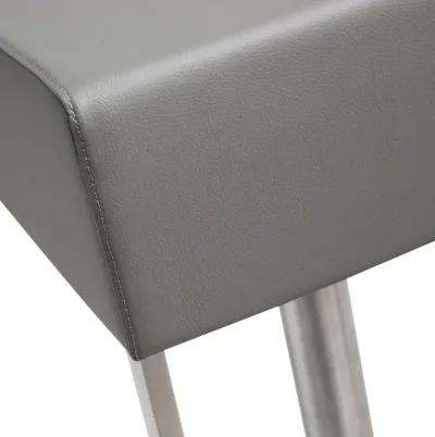 Seville Grey Performance Vegan Leather and Stainless Steel Adjustable Barstool