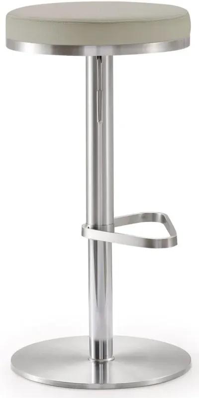 Fano Light Grey Performance Vegan Leather and Stainless Steel Barstool