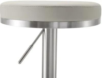 Fano Light Grey Performance Vegan Leather and Stainless Steel Barstool