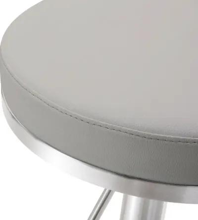 Fano Light Grey Performance Vegan Leather and Stainless Steel Barstool