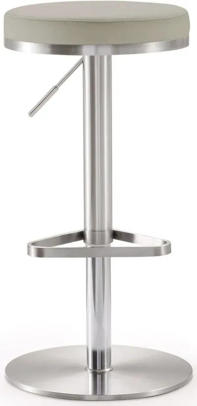 Fano Light Grey Performance Vegan Leather and Stainless Steel Barstool