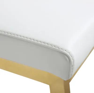 Parma White Performance Vegan Leather and Gold Steel Counter Stool - Set of 2