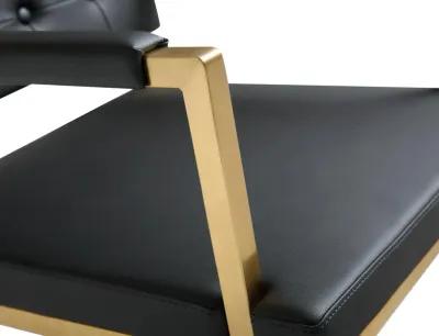 Director Black Performance Vegan Leather and Gold Steel Barstool