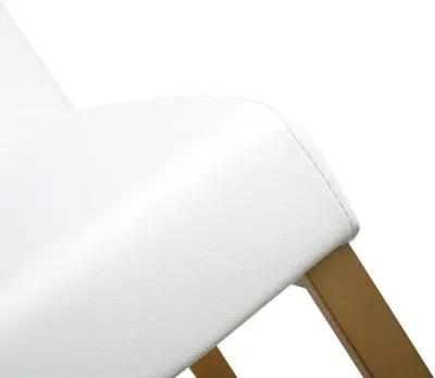 Denmark White Performance Vegan Leather and Gold Steel Counter Stool - Set of 2