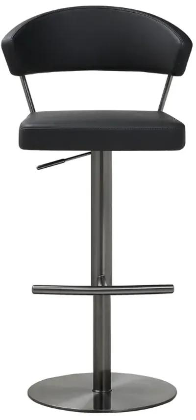 Cosmo Black Performance Vegan Leather on Black Steel Barstool