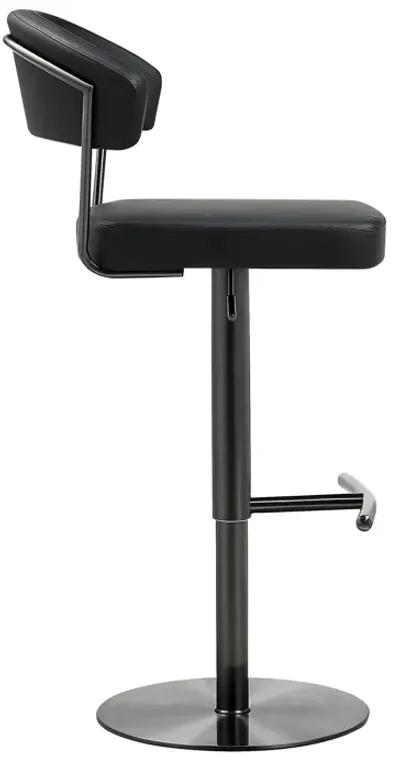 Cosmo Black Performance Vegan Leather on Black Steel Barstool