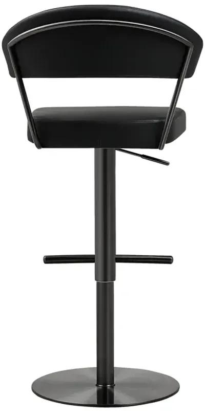 Cosmo Black Performance Vegan Leather on Black Steel Barstool