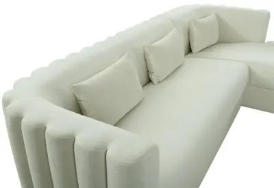 Callie Cream Velvet Sectional - RAF