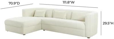 Callie Cream Velvet Sectional - LAF