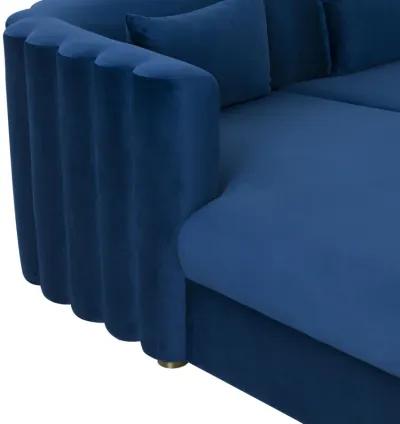 Callie Navy Velvet Sectional - LAF