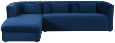 Callie Navy Velvet Sectional - LAF