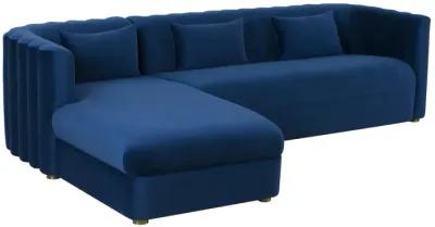 Callie Navy Velvet Sectional - LAF