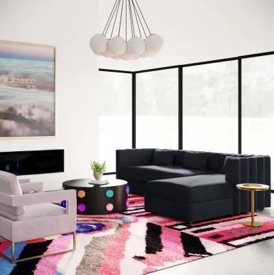 Callie Black Velvet Sectional - RAF