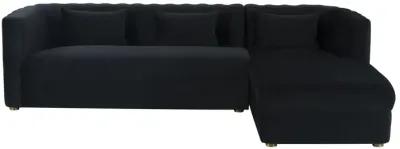 Callie Black Velvet Sectional - RAF