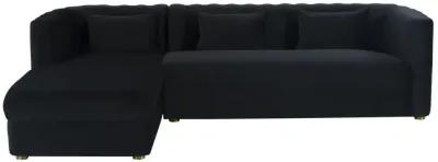 Callie Black Velvet Sectional - LAF