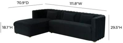 Callie Black Velvet Sectional - LAF