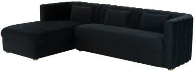 Callie Black Velvet Sectional - LAF