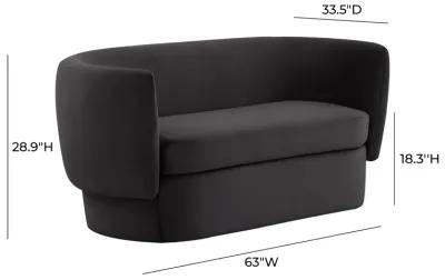 Isabella Black Velvet Loveseat