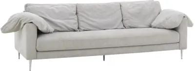 Vari Light Grey Textured Velvet Lounge Sofa