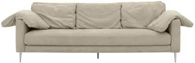 Vari Beige Textured Velvet Lounge Sofa