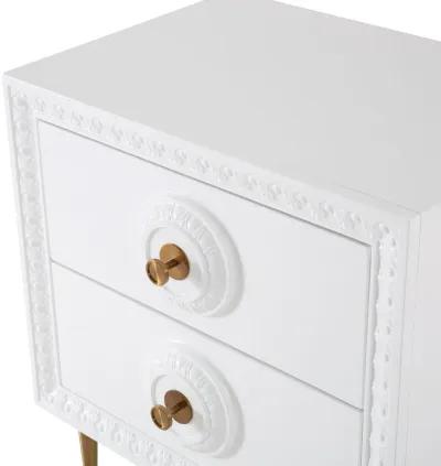 Bovey White Lacquer Side Table