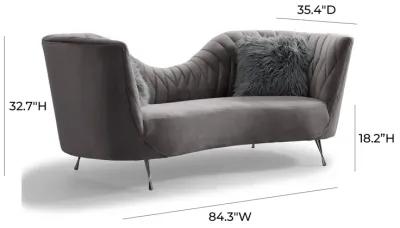 Eva Grey Velvet Sofa