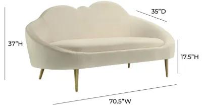 Cloud Cream Velvet Settee