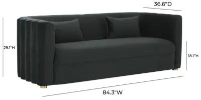 Callie Black Velvet Sofa