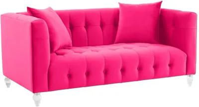 Bea Hot Pink Velvet Loveseat