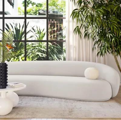 Kendall Cream Velvet 120 Inch Sofa