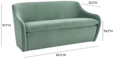 Cellia Frost Blue Velvet Loveseat