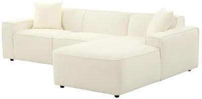 Olafur Cream Linen Sectional - RAF