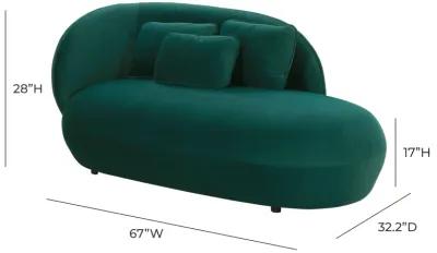 Galet Green Velvet Chaise