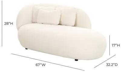 Galet Cream Velvet Chaise