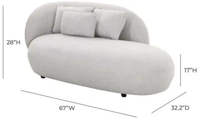 Galet Grey Velvet Chaise