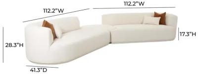 Fickle Cream Boucle 3-Piece Modular Sectional