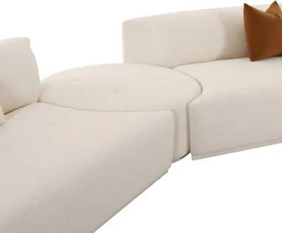 Fickle Cream Boucle 4-Piece Modular RAF Sectional