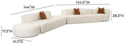 Fickle Cream Boucle 5-Piece Modular Chaise Sectional