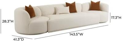 Fickle Cream Boucle 3-Piece Modular Sofa