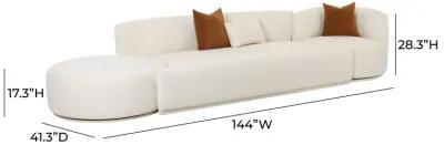 Fickle Cream Boucle 3-Piece Chaise Modular Sofa