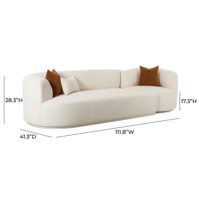 Fickle Cream Boucle 2-Piece Modular LAF Sofa