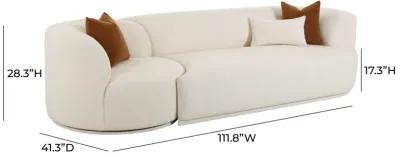 Fickle Cream Boucle 2-Piece Modular RAF Sofa