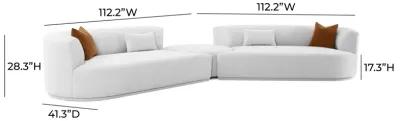 Fickle Grey Velvet 3-Piece Modular Sectional