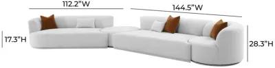 Fickle Grey Velvet 4-Piece Modular LAF Sectional