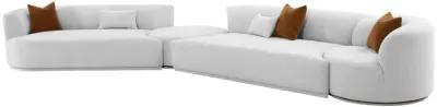 Fickle Grey Velvet 4-Piece Modular LAF Sectional