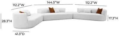 Fickle Grey Velvet 5-Piece Modular Sectional