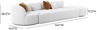 Fickle Grey Velvet 3-Piece Chaise Modular Sofa