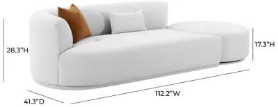 Fickle Grey Velvet 2-Piece Chaise Modular LAF Sofa