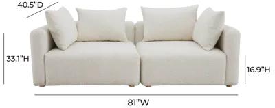 Hangover Cream Boucle Loveseat