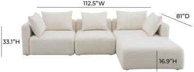 Hangover Cream Boucle 4-Piece Modular Sectional